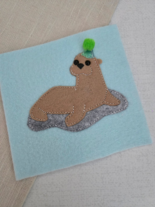 Sea lion birthday badge