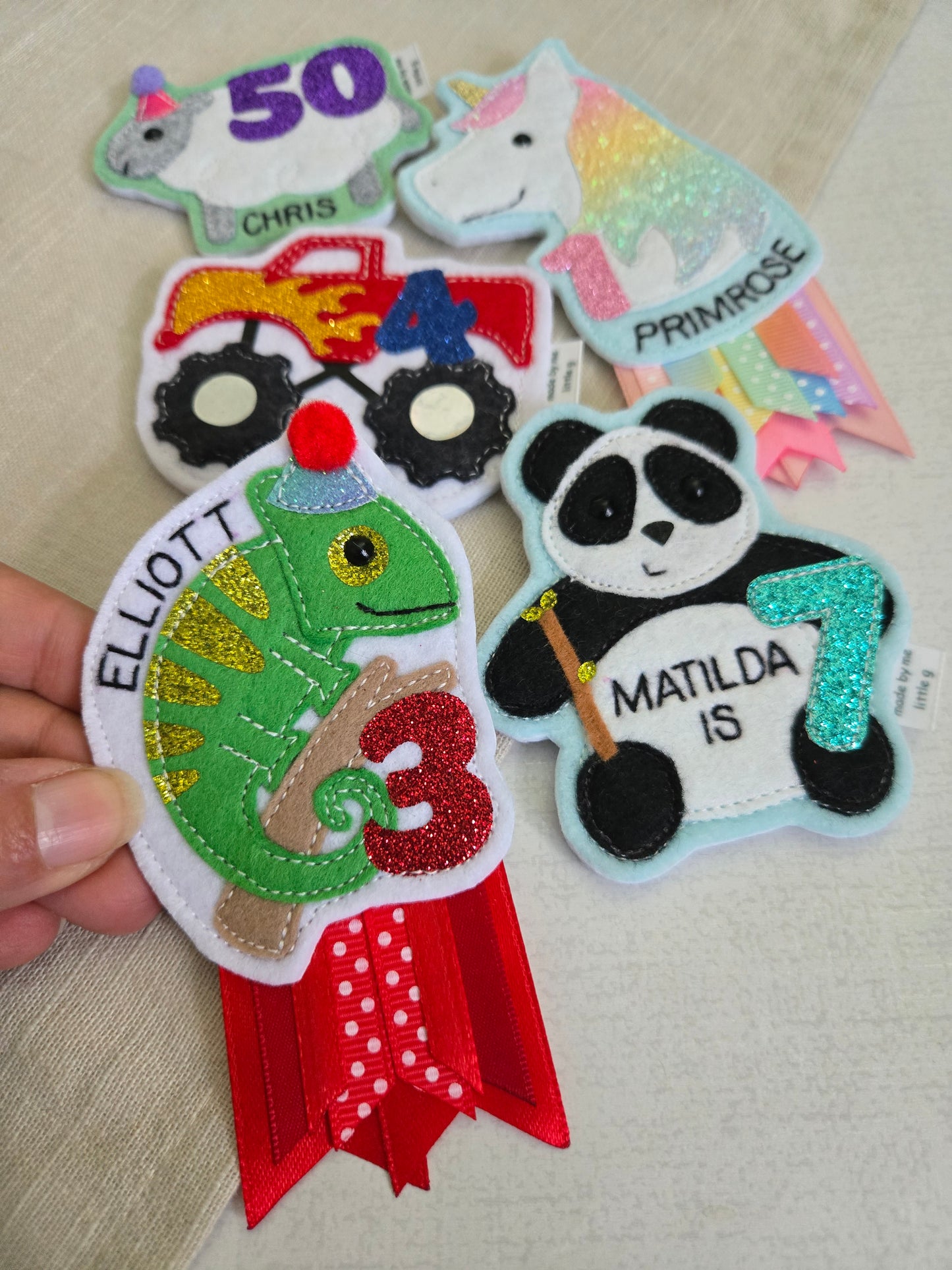 Chameleon birthday badge