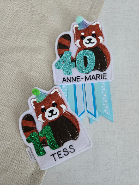 Red Panda birthday badge