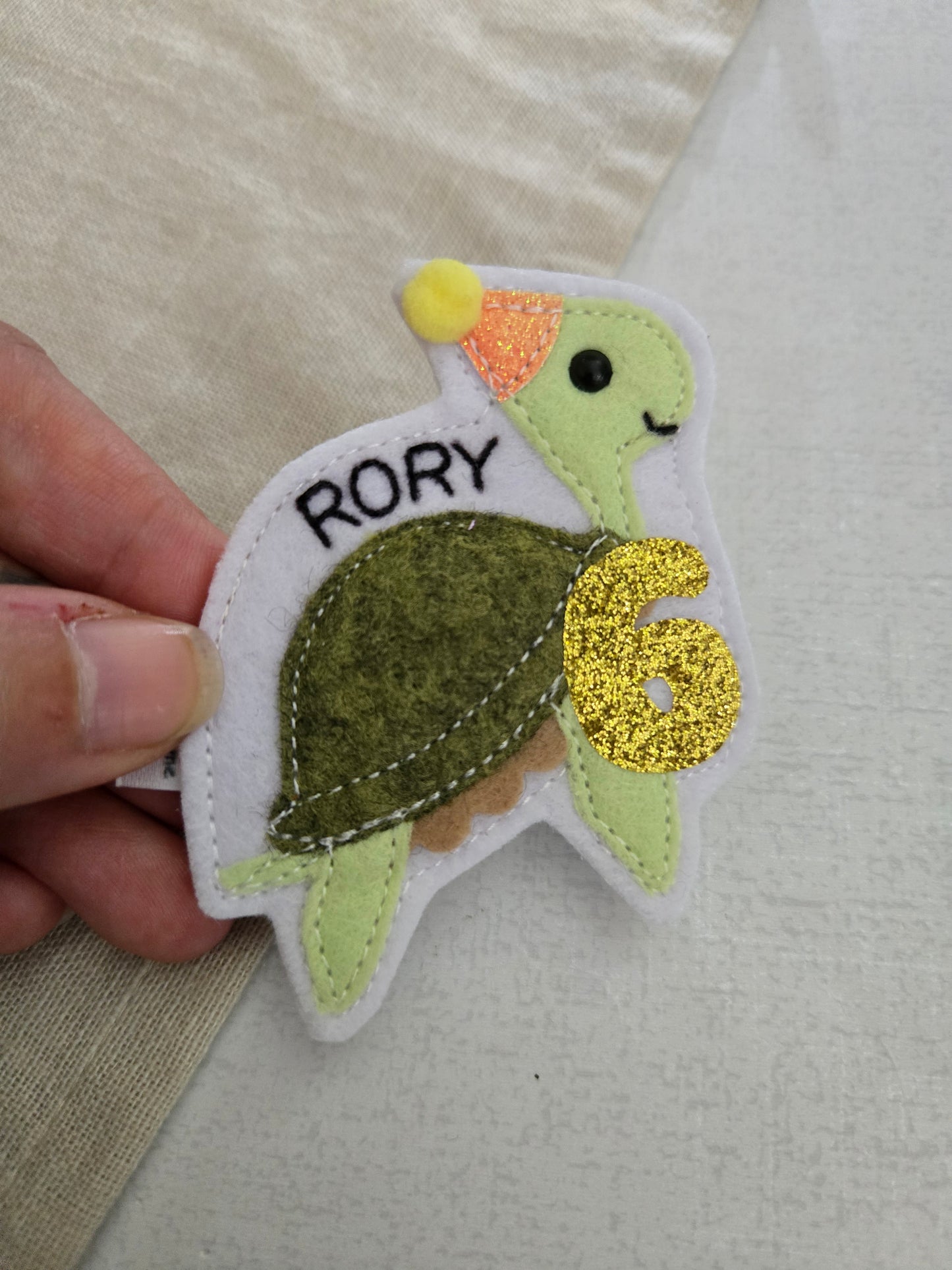 Turtle birthday badge
