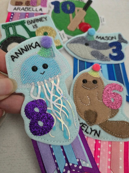 Jellyfish birthday badge