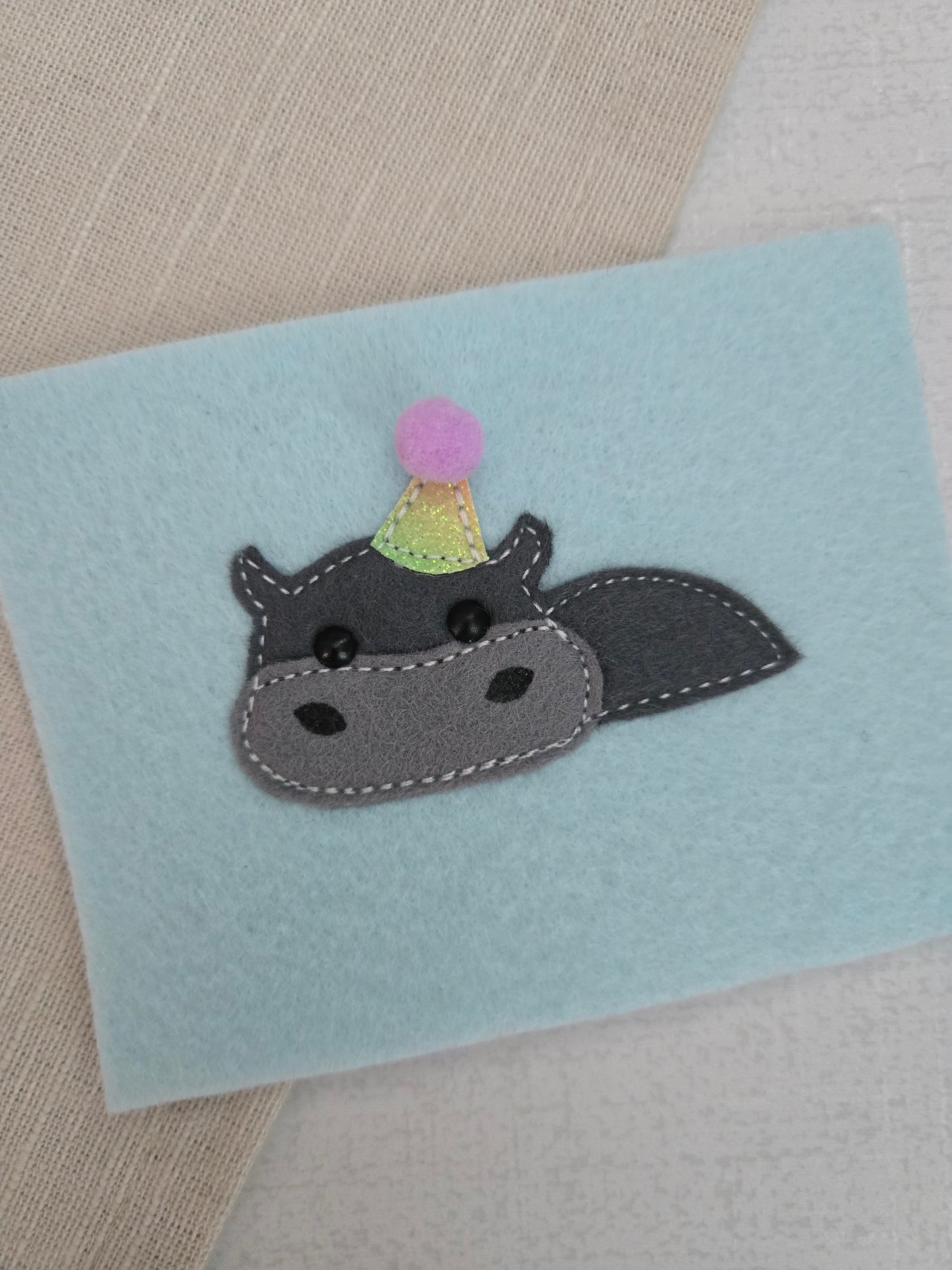 Hippo birthday badge