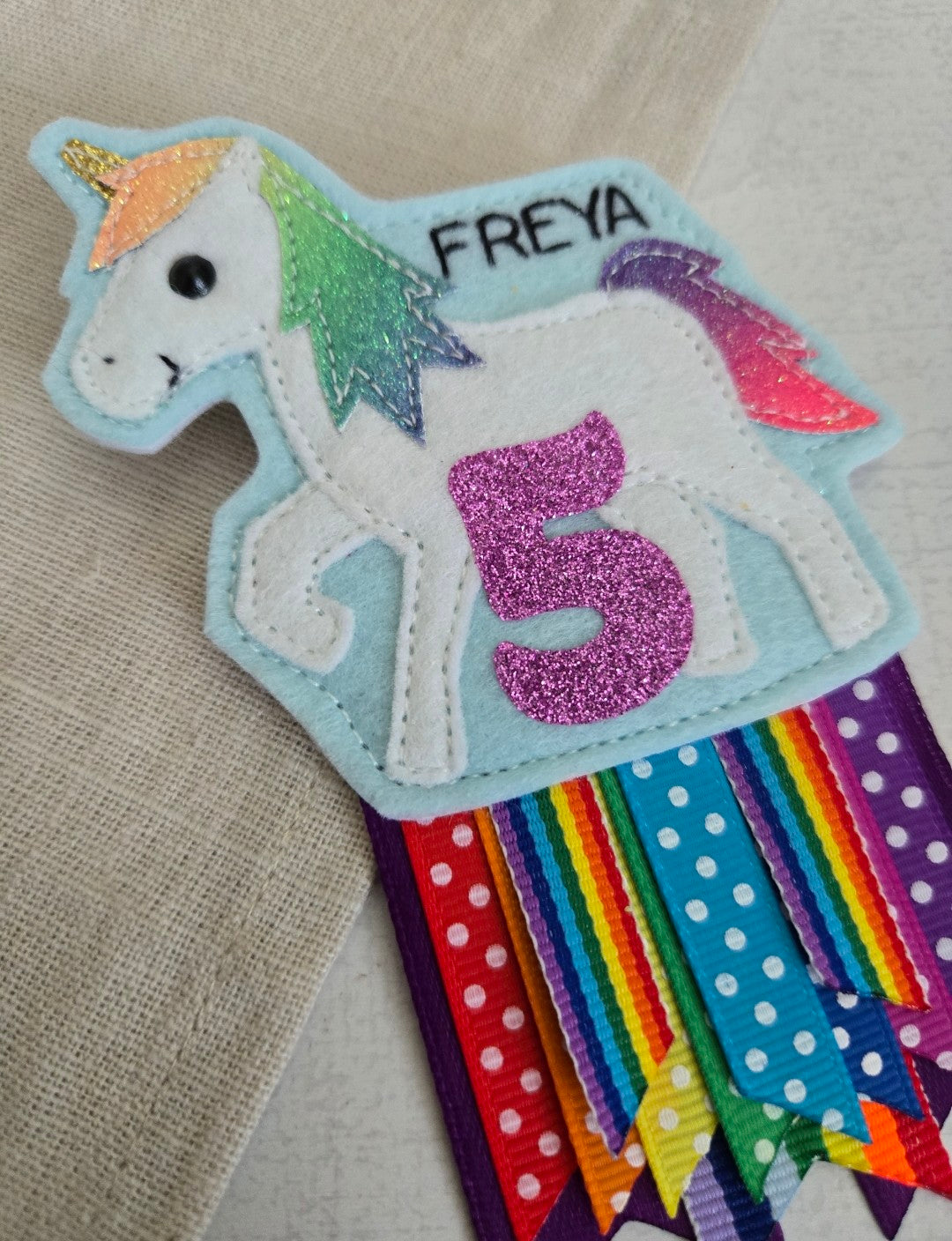 Unicorn birthday badge