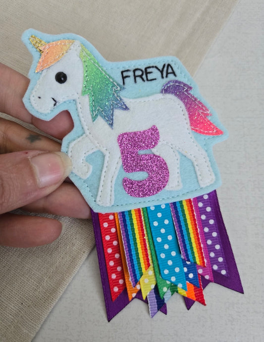 Unicorn birthday badge