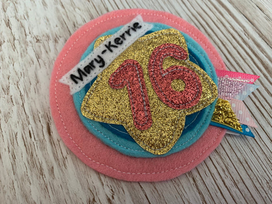 Custom personalised age birthday badge rosette, birthday badge, personalised birthday badge, any colour birthday badge