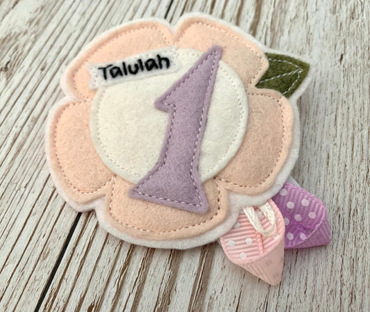 Custom personalised flower age birthday badge rosette, birthday badge, personalised birthday badge, flower birthday badge