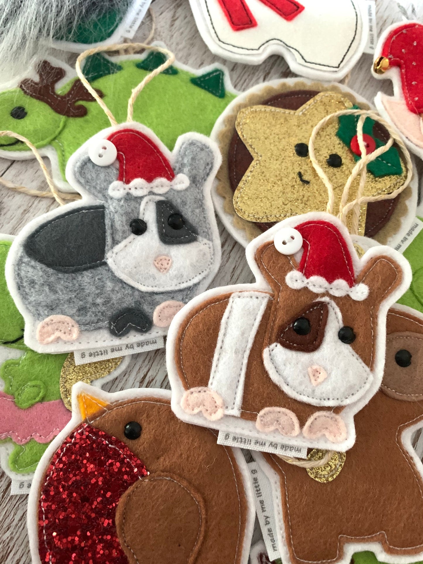 Guinea pig Christmas decorations, Personalised option available, guinea pig Christmas tree decoration