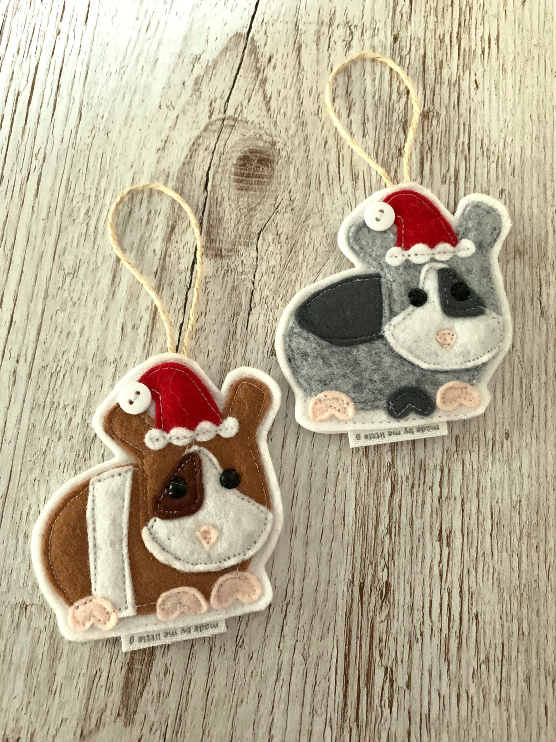 Guinea pig Christmas decorations, Personalised option available, guinea pig Christmas tree decoration