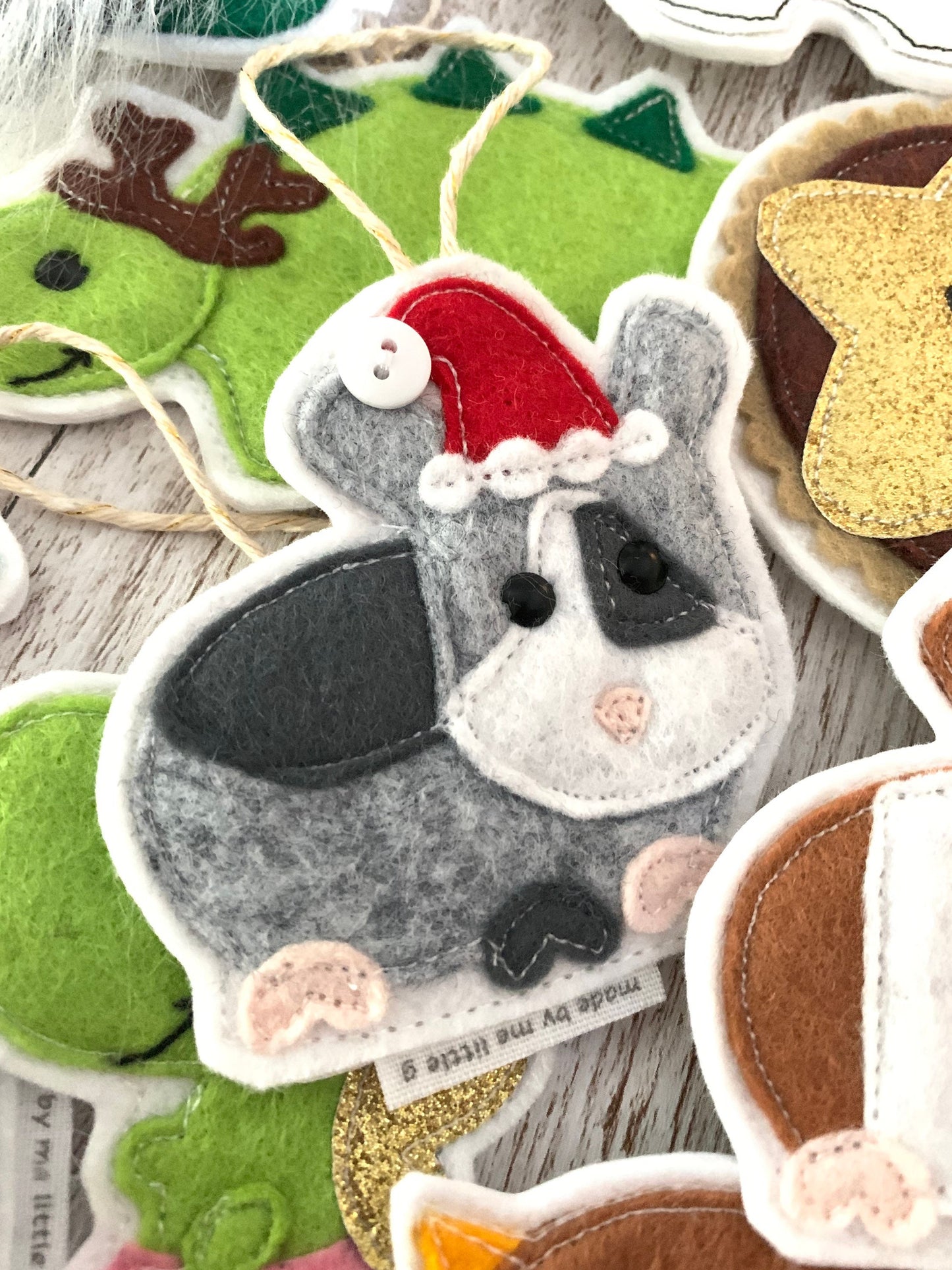 Guinea pig Christmas decorations, Personalised option available, guinea pig Christmas tree decoration