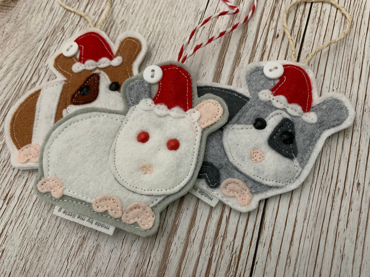 Guinea pig Christmas decorations, Personalised option available, guinea pig Christmas tree decoration