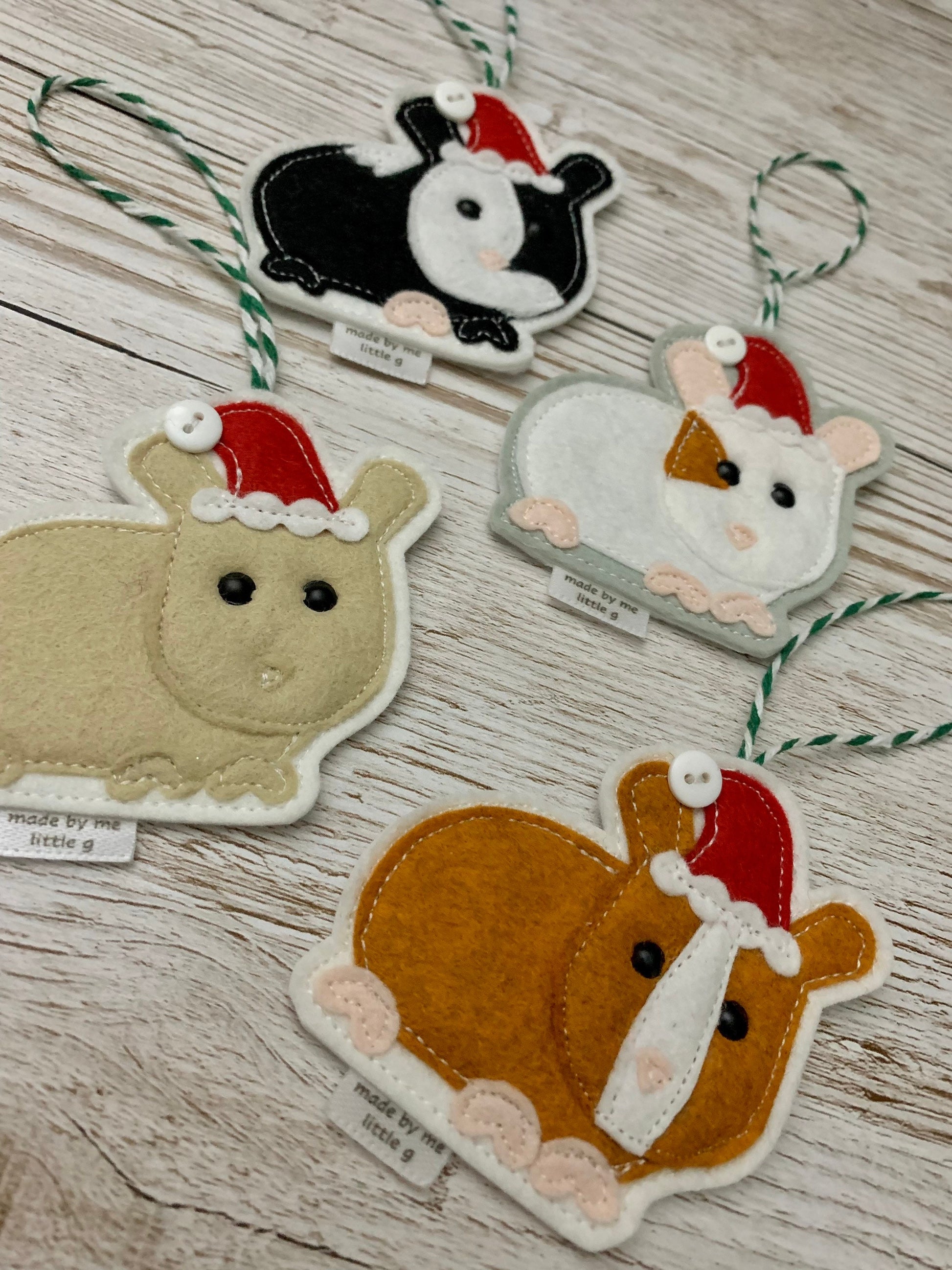 Guinea pig Christmas decorations, Personalised option available, guinea pig Christmas tree decoration