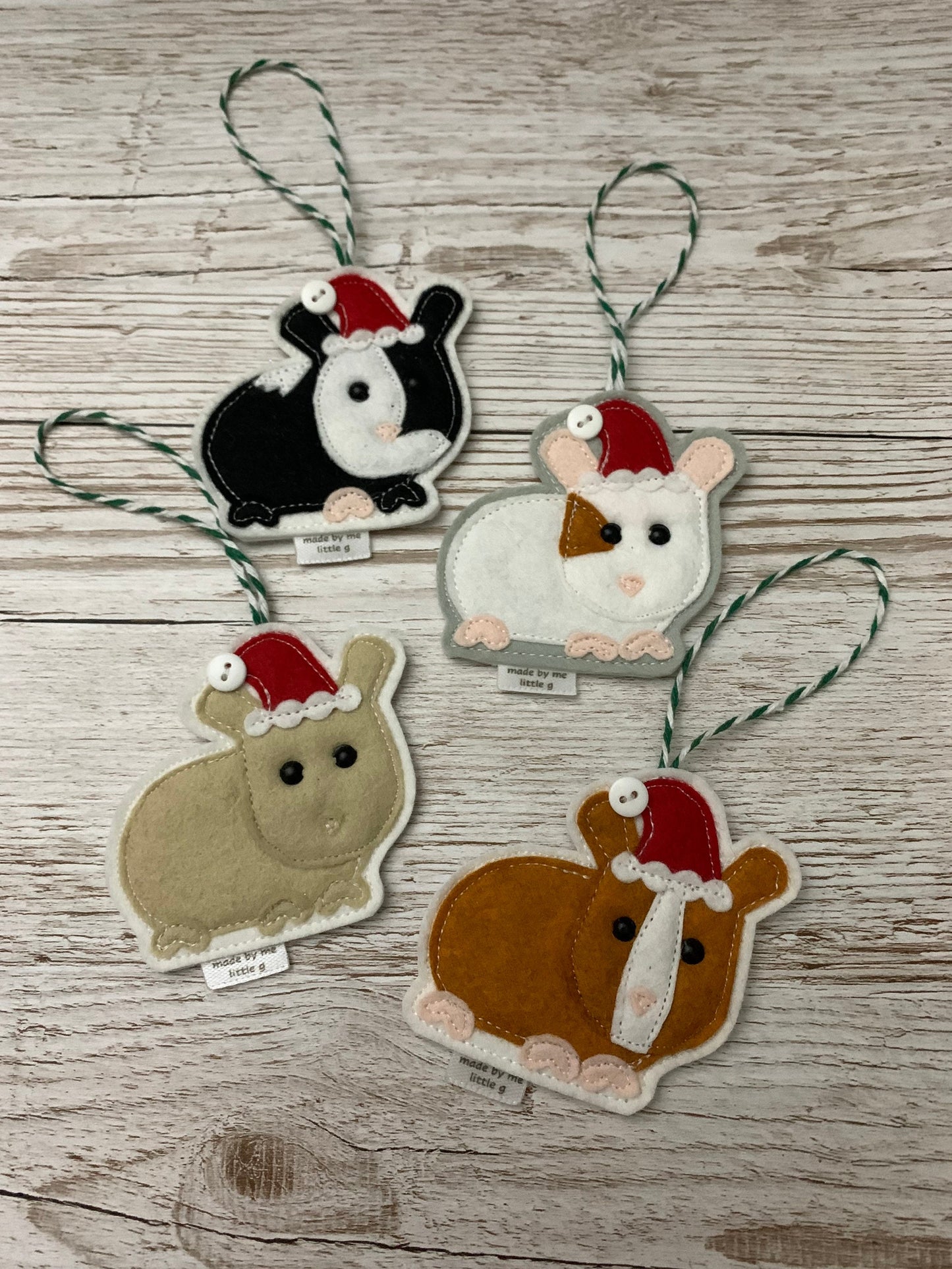 Guinea pig Christmas decorations, Personalised option available, guinea pig Christmas tree decoration