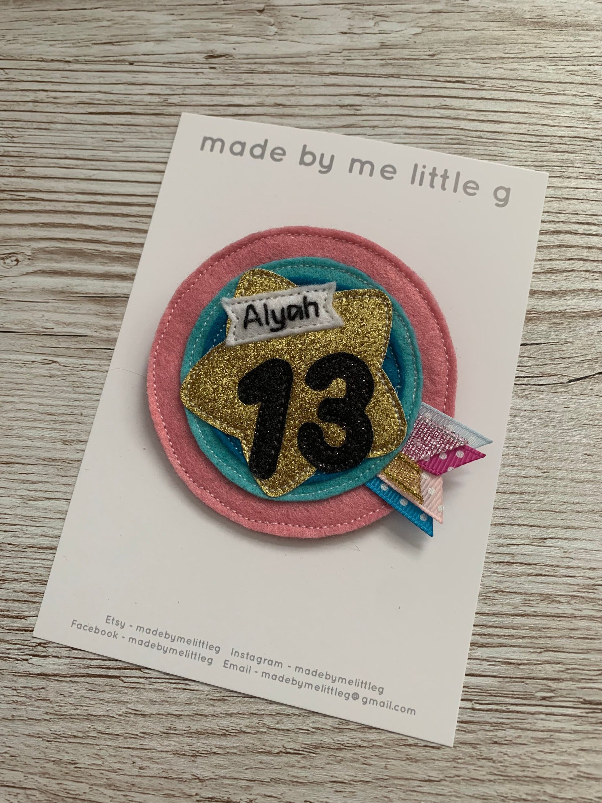 Custom personalised age birthday badge rosette, birthday badge, personalised birthday badge, any colour birthday badge