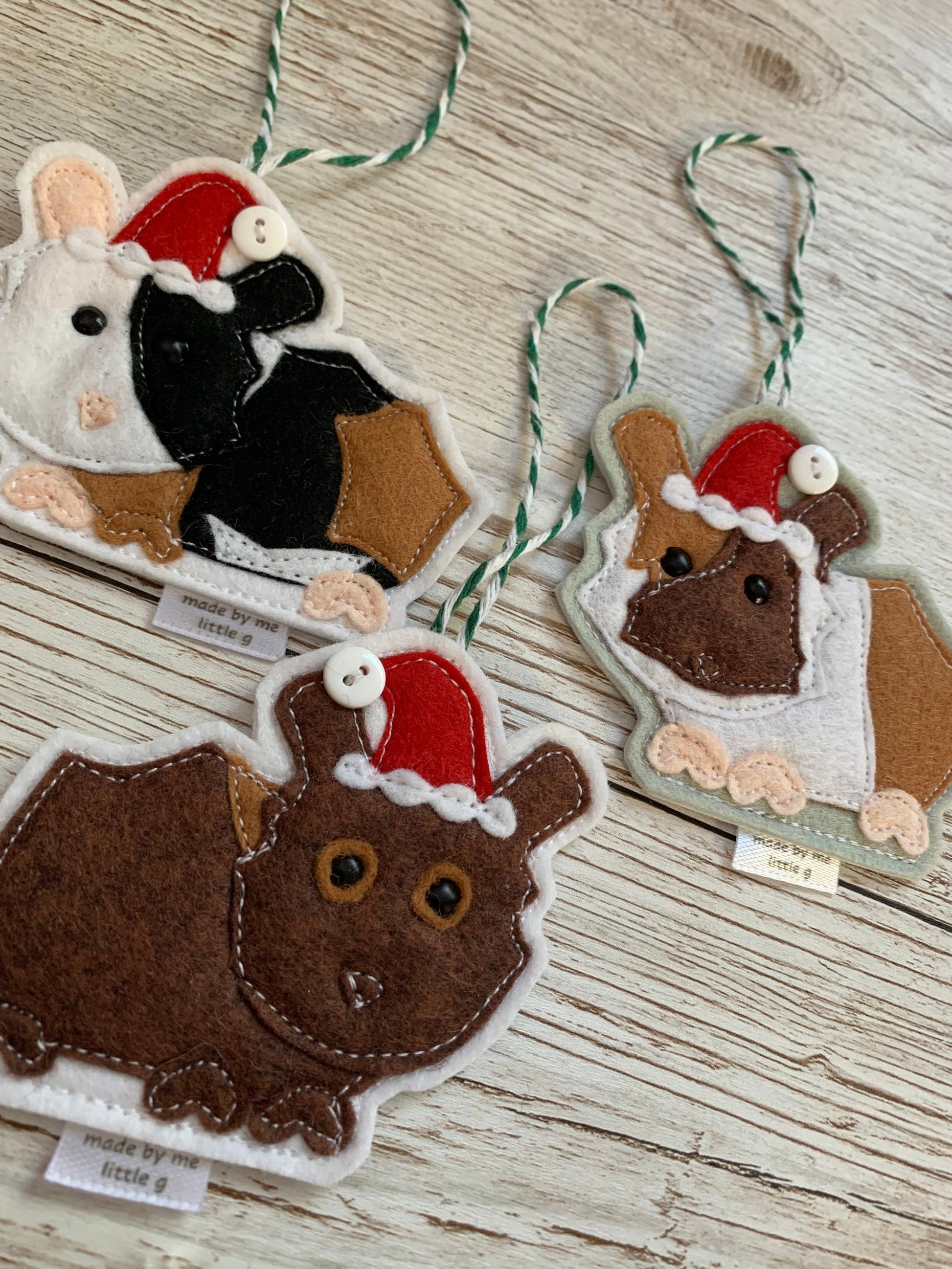 Guinea pig Christmas decorations, Personalised option available, guinea pig Christmas tree decoration