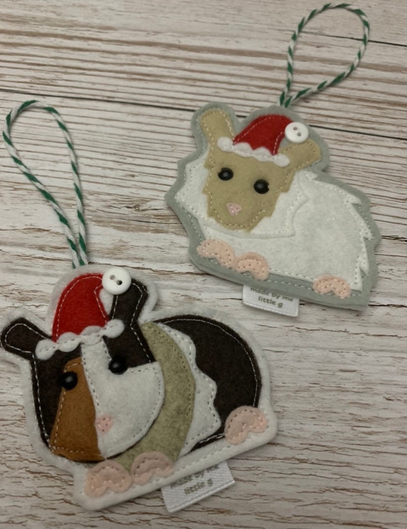 Guinea pig Christmas decorations, Personalised option available, guinea pig Christmas tree decoration