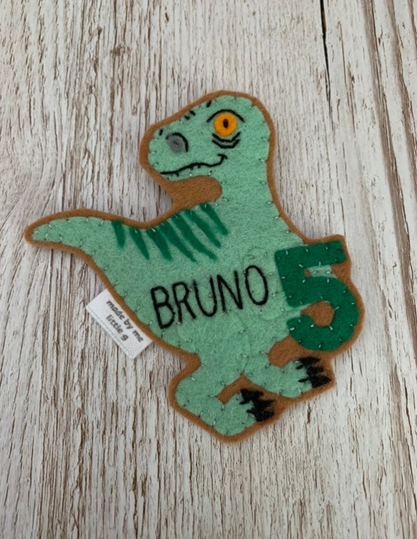 Dinosaur birthday badge, birthday badge, dino birthday badge, personalised birthday badge