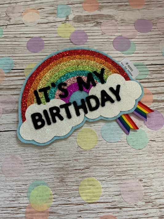 Rainbow sparkle birthday badge, rainbow birthday badge, sparkly rainbow badge, sparkly rainbow birthday badge