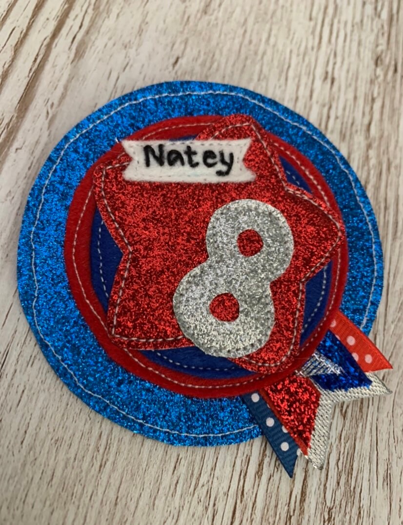 Custom personalised age birthday badge rosette, birthday badge, personalised birthday badge, any colour birthday badge