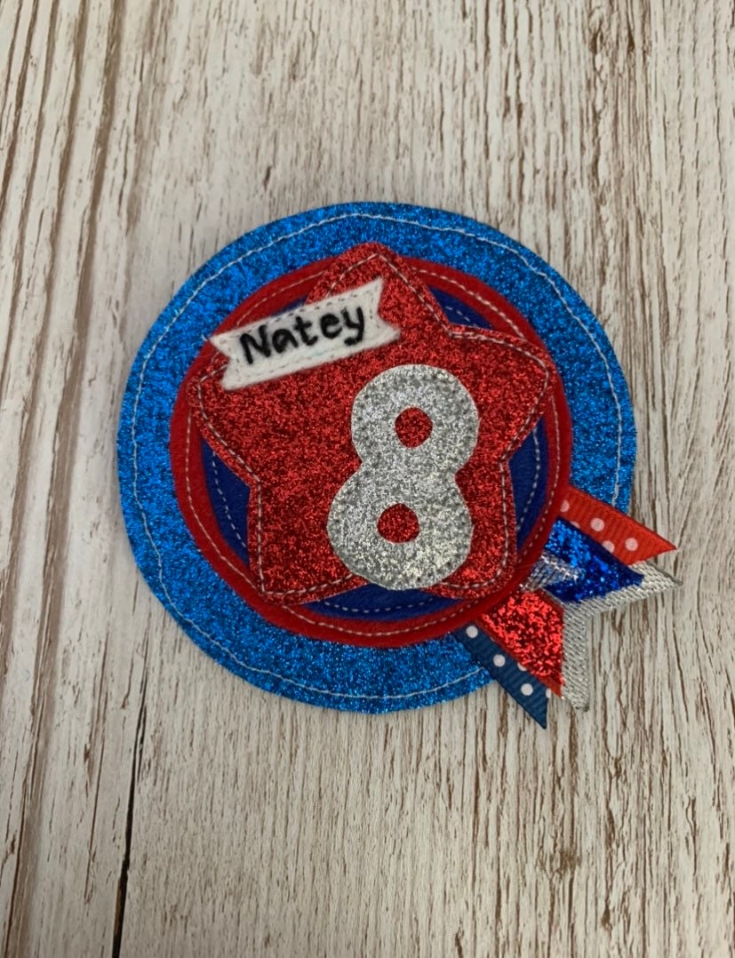 Custom personalised age birthday badge rosette, birthday badge, personalised birthday badge, any colour birthday badge
