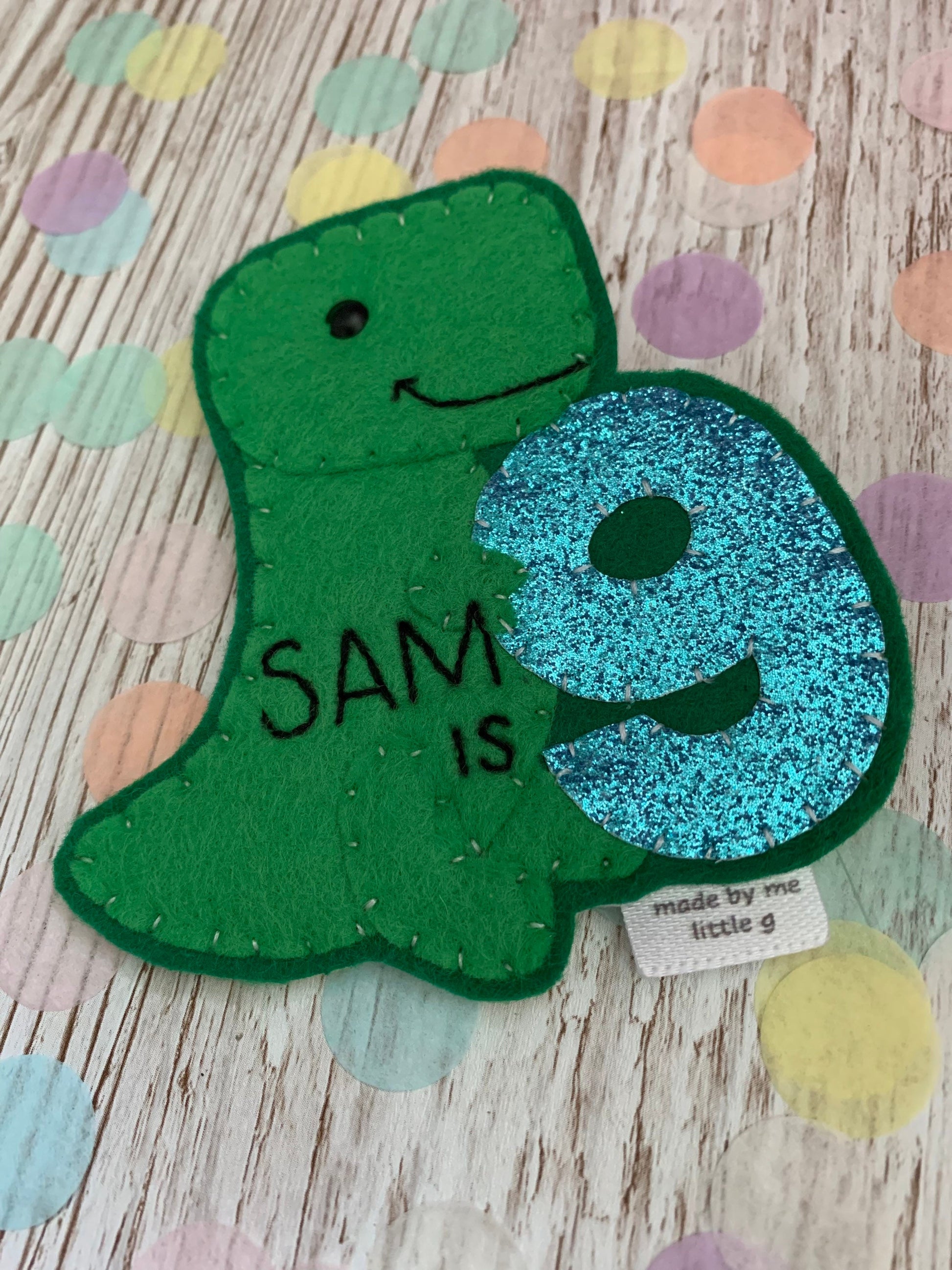 Dinosaur t-Rex personalised birthday badge, birthday badge, personalised birthday badge