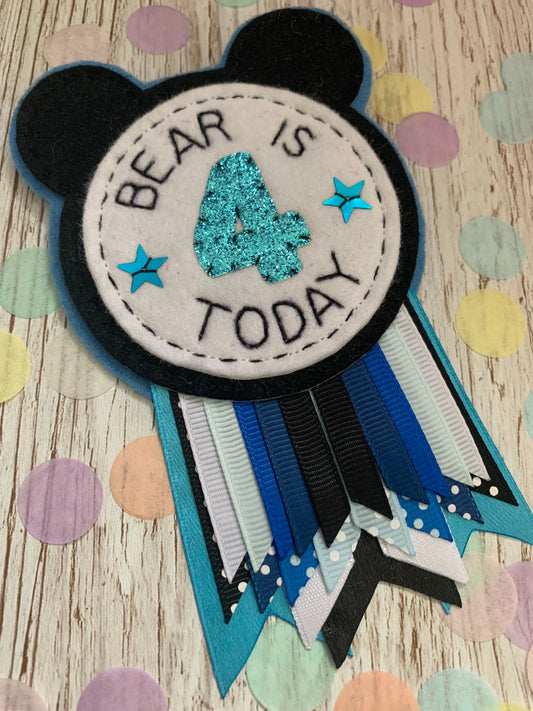 Disney themed personalised birthday badge rosette, birthday badge, personalised birthday badge, mouse birthday badge