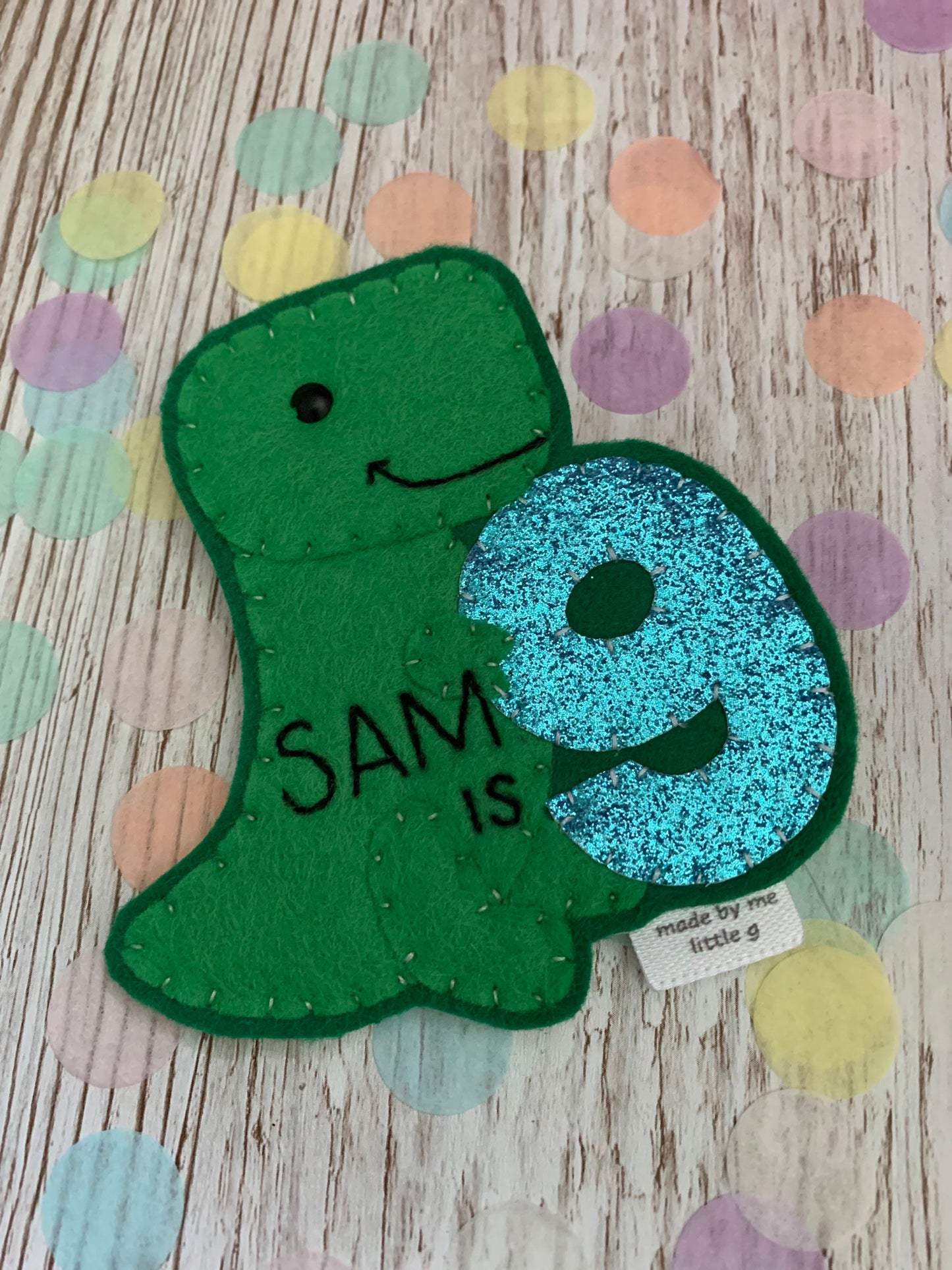 Dinosaur t-Rex personalised birthday badge, birthday badge, personalised birthday badge