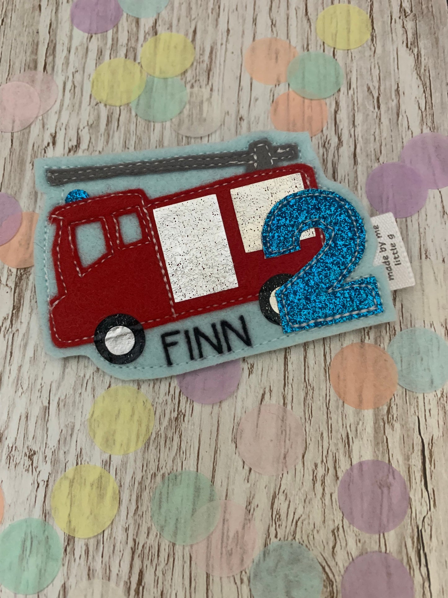 Personalised fire engine birthday badge, personalised birthday badge, birthday badge, fire engine birthday badge, fire engine birthday