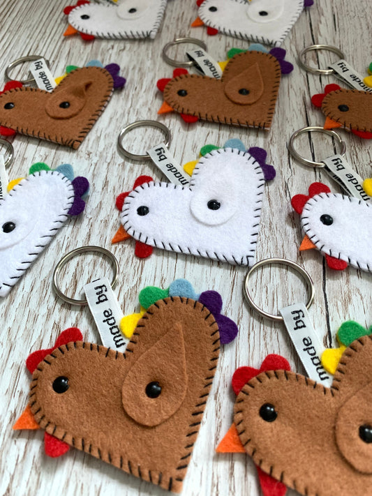 Chicken keyring, chicken keychain, cockerel keyring, cockerel keyring