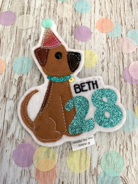 Dog birthday badge, personalised dog birthday badge, birthday badge, dog birthday, dog badge,