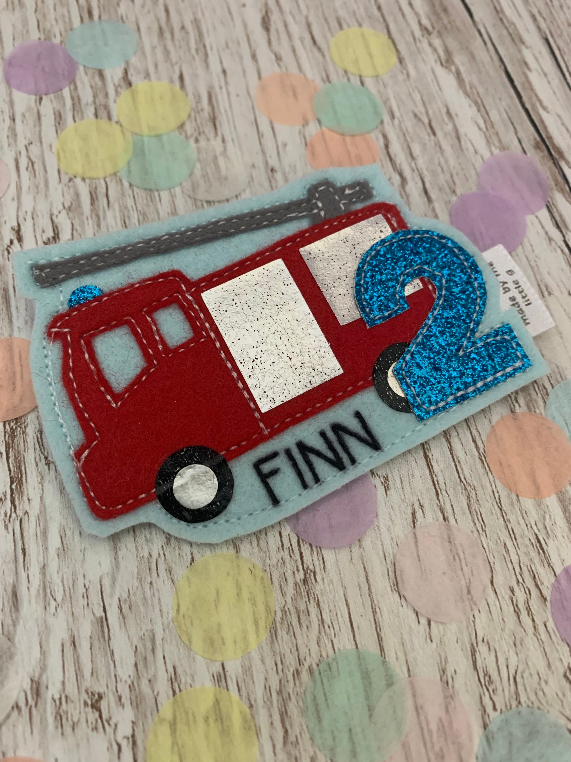 Personalised fire engine birthday badge, personalised birthday badge, birthday badge, fire engine birthday badge, fire engine birthday