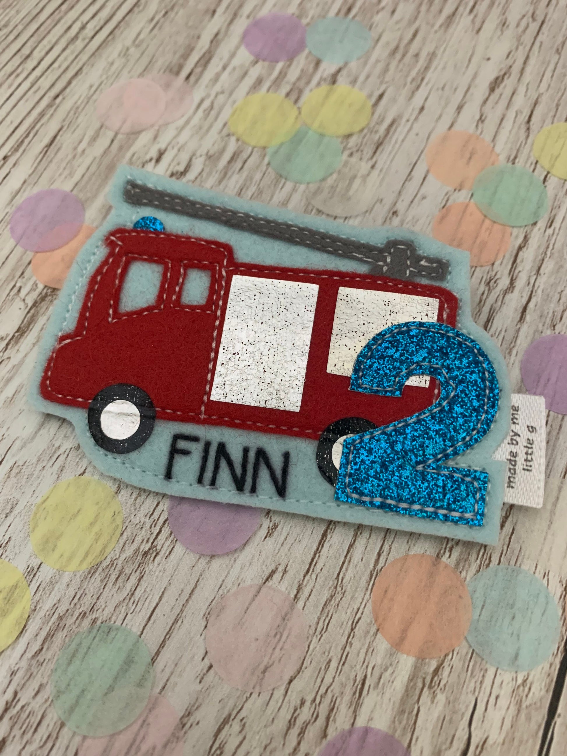 Personalised fire engine birthday badge, personalised birthday badge, birthday badge, fire engine birthday badge, fire engine birthday