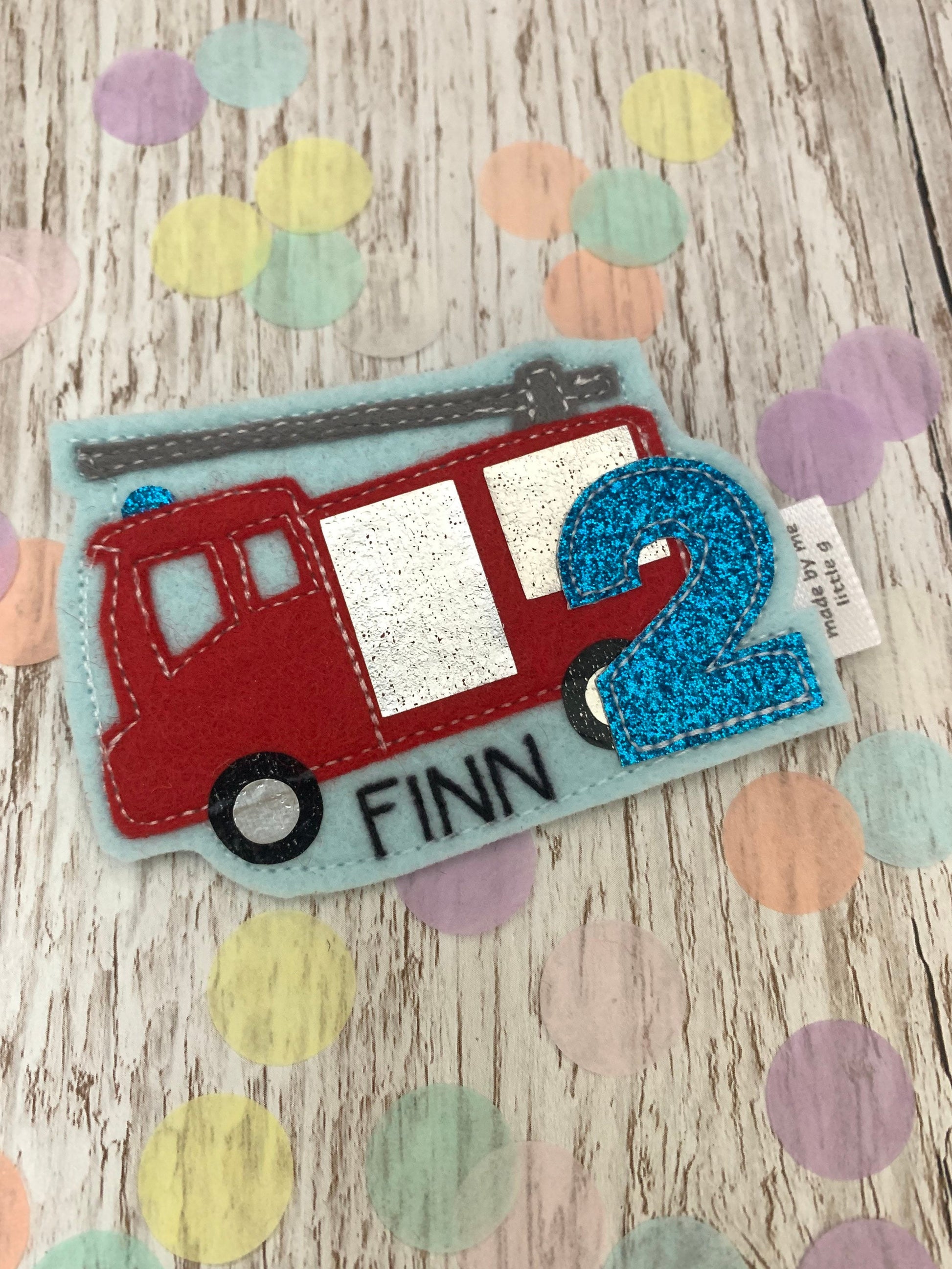 Personalised fire engine birthday badge, personalised birthday badge, birthday badge, fire engine birthday badge, fire engine birthday