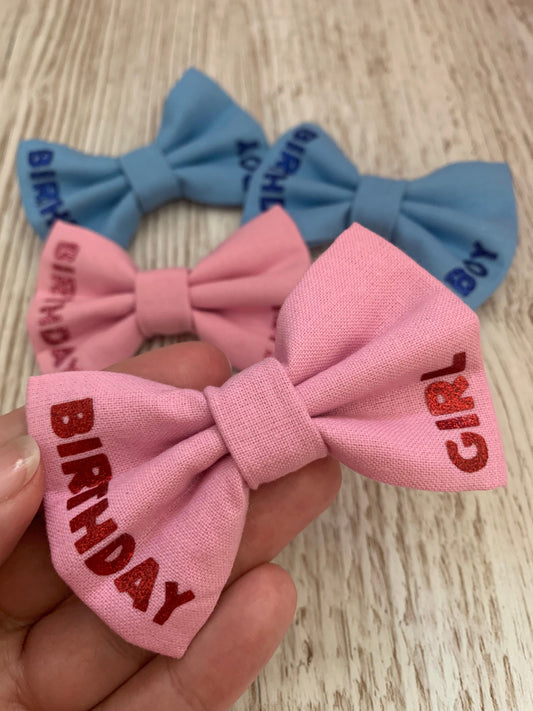 Small size Birthday bow tie, dog bow tie, dog birthday bow, birthday girl dog bow tie, birthday boy dog bow, cat bow tie, pet bowtie