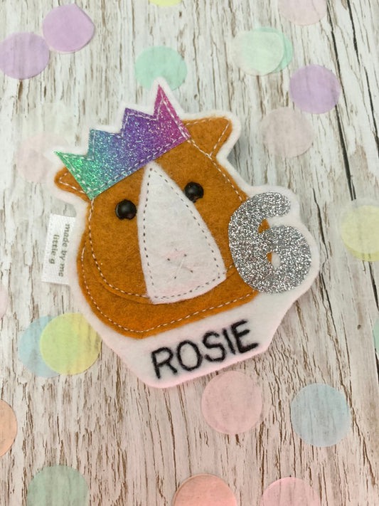 Guinea pig birthday badge, personalised guinea pig birthday badge, birthday badge, guinea pig birthday