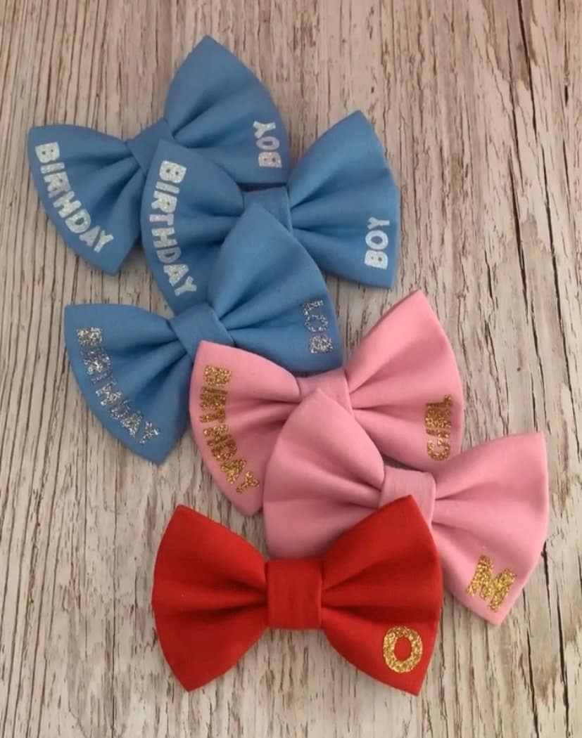 Small size Birthday bow tie, dog bow tie, dog birthday bow, birthday girl dog bow tie, birthday boy dog bow, cat bow tie, pet bowtie