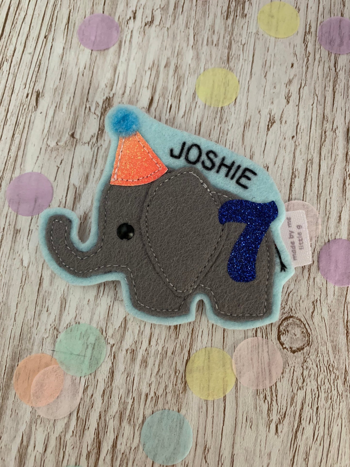 Elephant birthday badge, PLEASE READ INFO, personalised elephant birthday badge, birthday badge