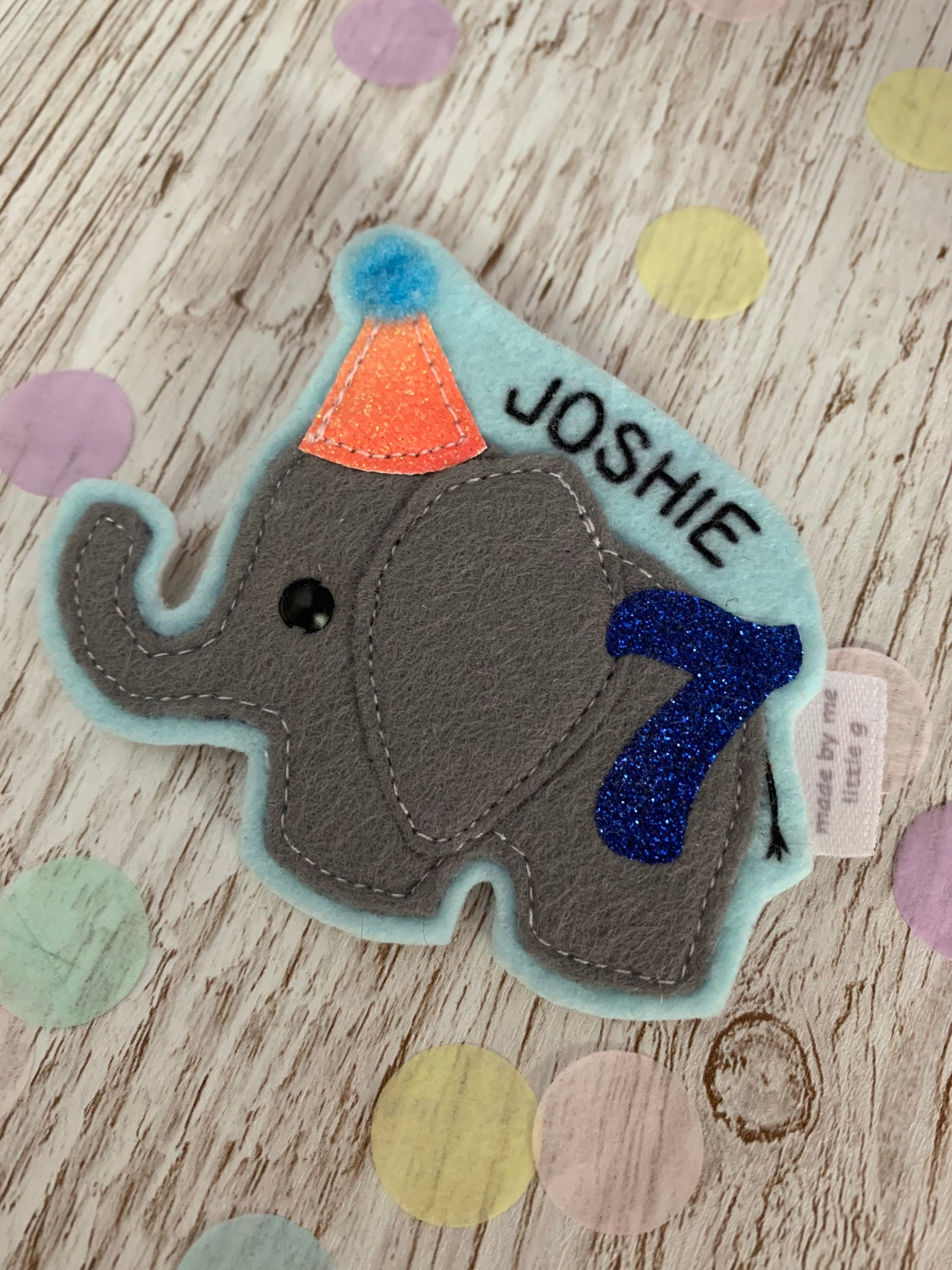 Elephant birthday badge, PLEASE READ INFO, personalised elephant birthday badge, birthday badge