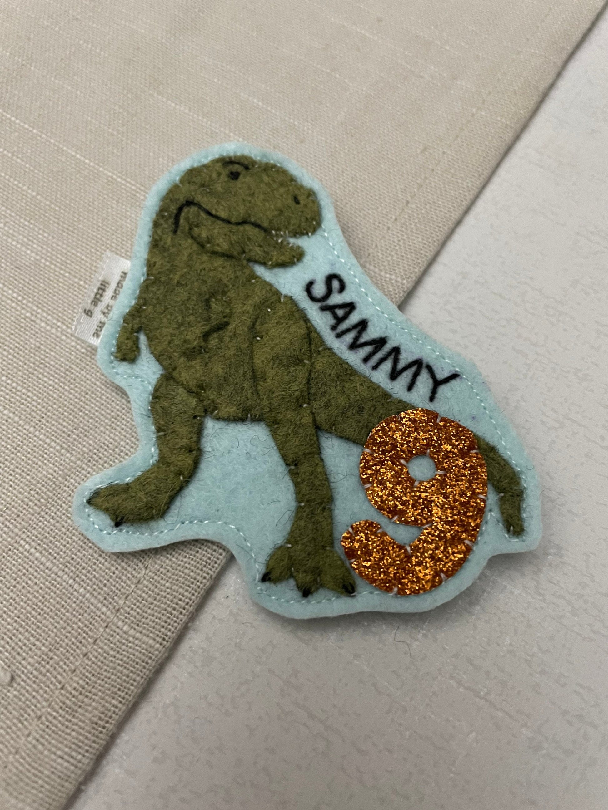 T-Rex dinosaur birthday badge, birthday badge, dino birthday badge, personalised birthday badge