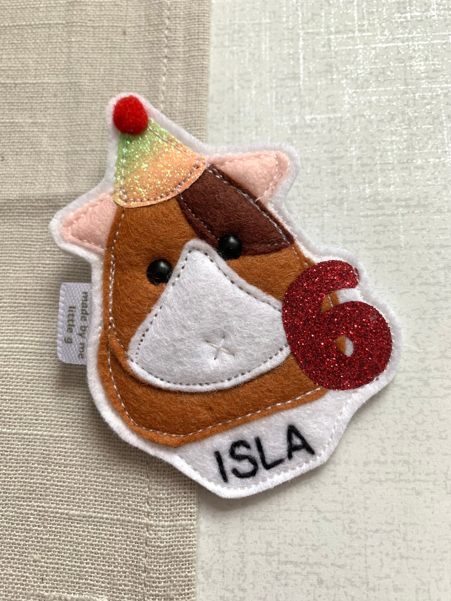 Guinea pig birthday badge, personalised guinea pig birthday badge, birthday badge, guinea pig birthday