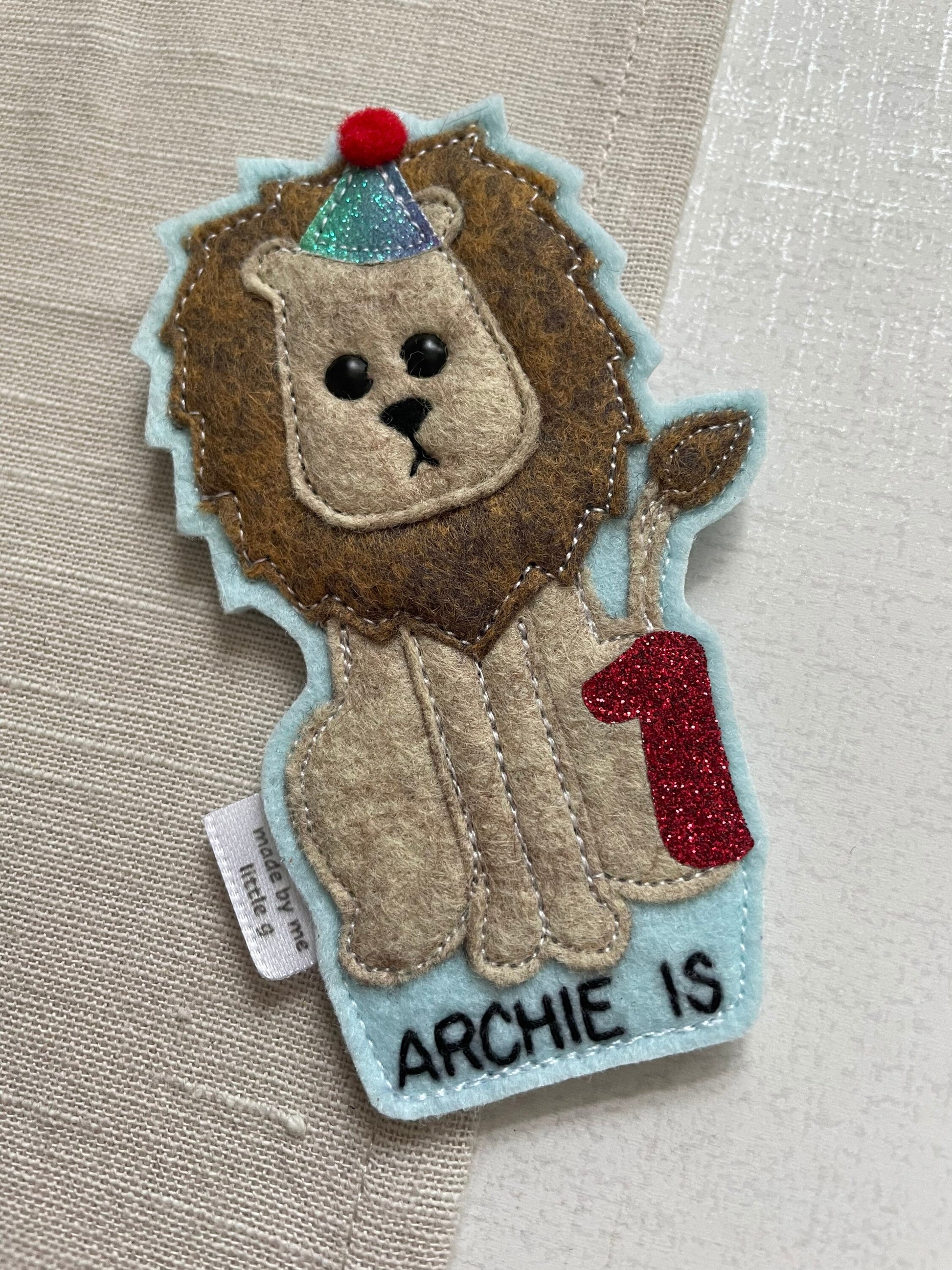 Lion birthday badge, PLEASE READ INFO, personalised lion birthday badge, birthday badge, lion badge, lion birthday