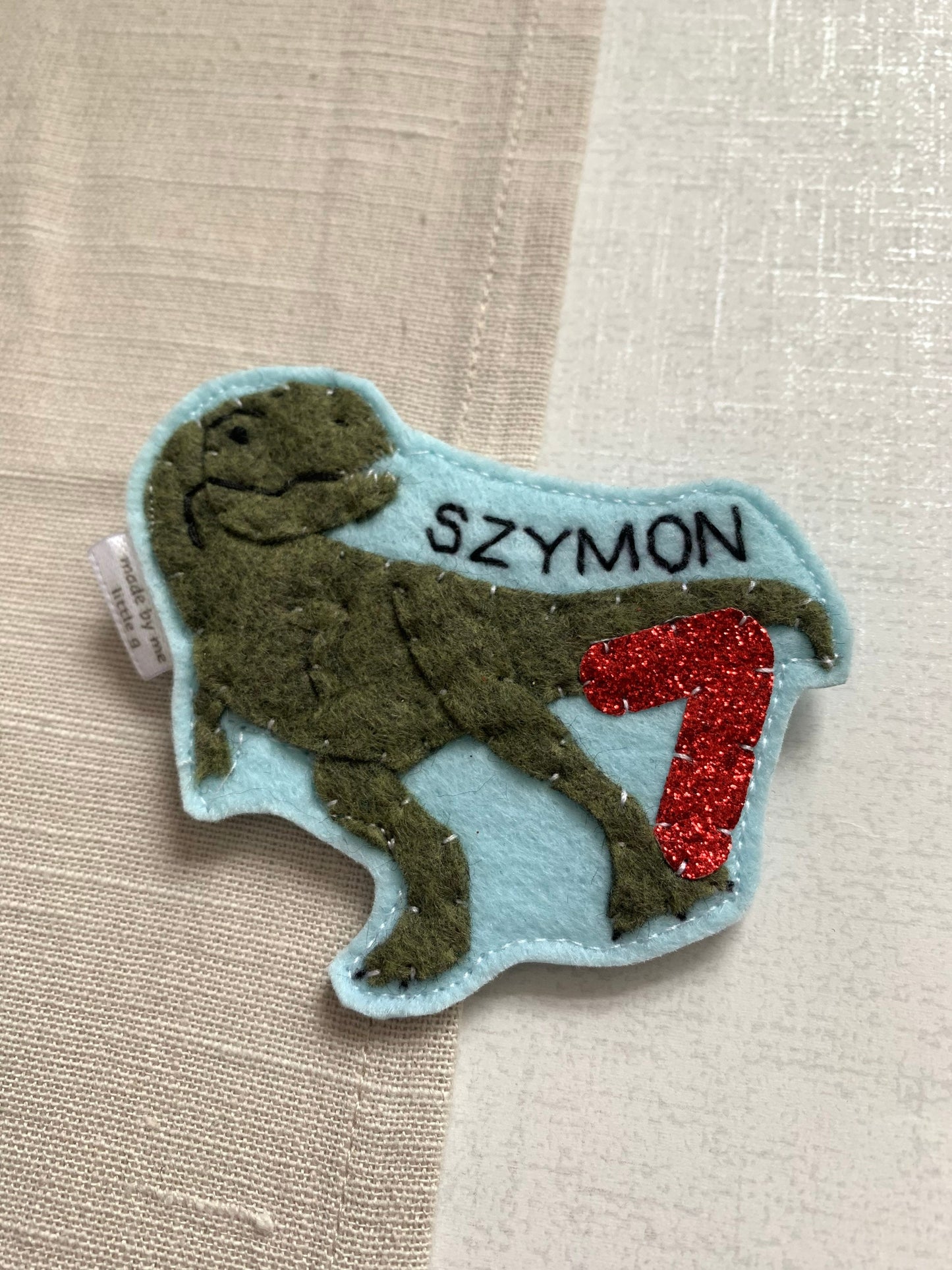 T-Rex dinosaur birthday badge, birthday badge, dino birthday badge, personalised birthday badge