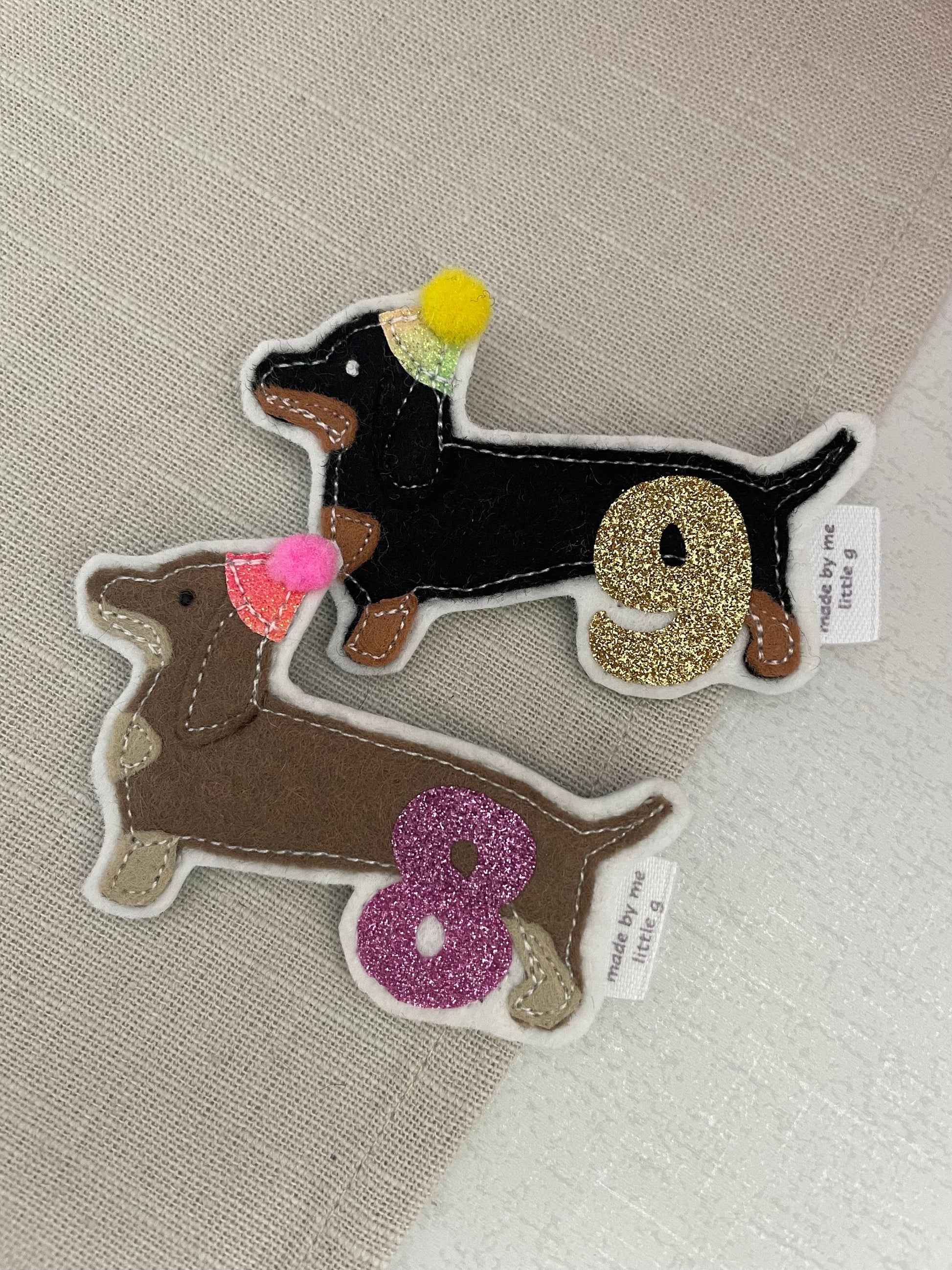 Sausage dog birthday badge, PLEASE READ INFO, personalised dachshund birthday badge, birthday badge, sausage dog badge, dachshund birthday