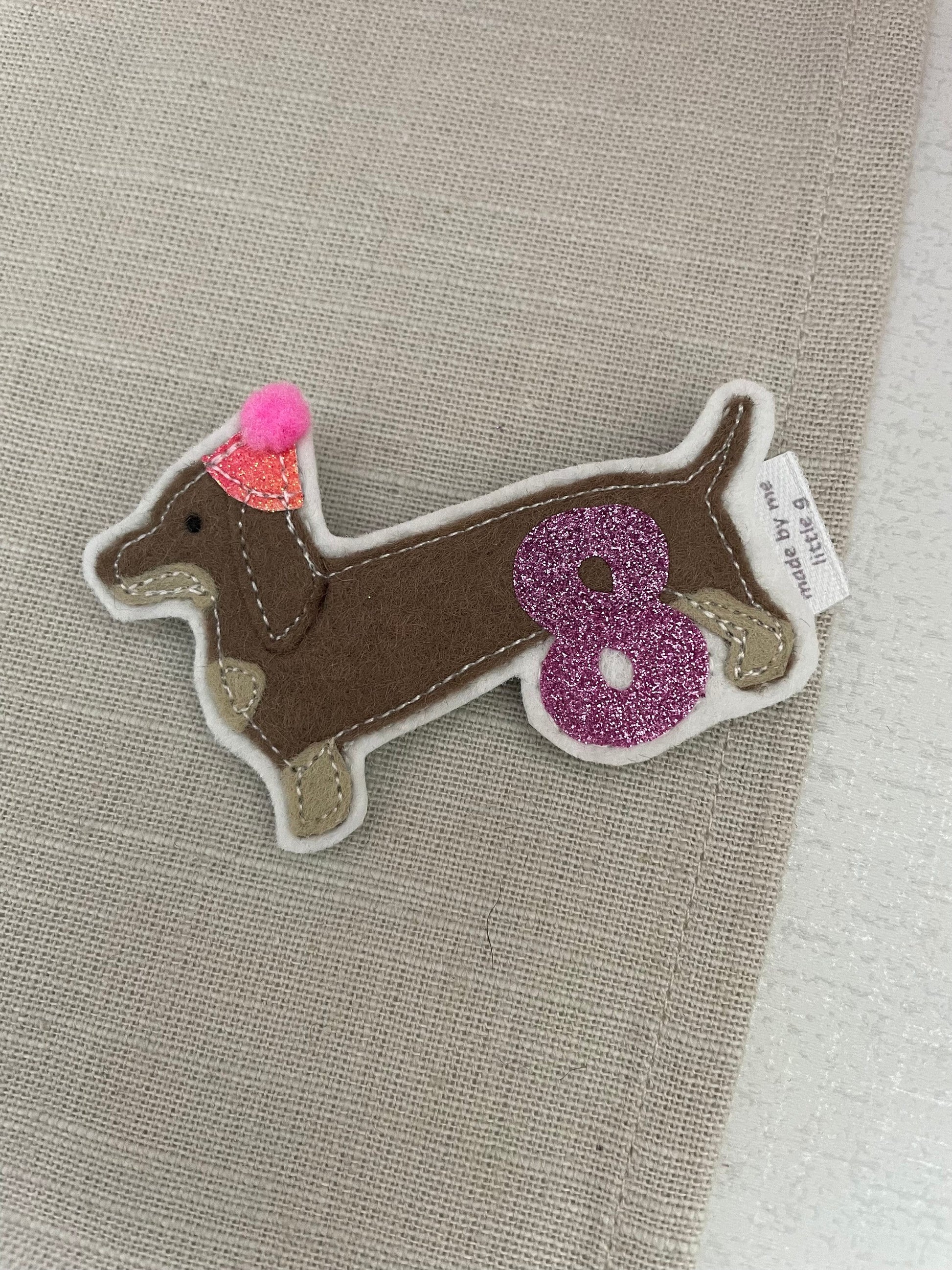 Sausage dog birthday badge, PLEASE READ INFO, personalised dachshund birthday badge, birthday badge, sausage dog badge, dachshund birthday