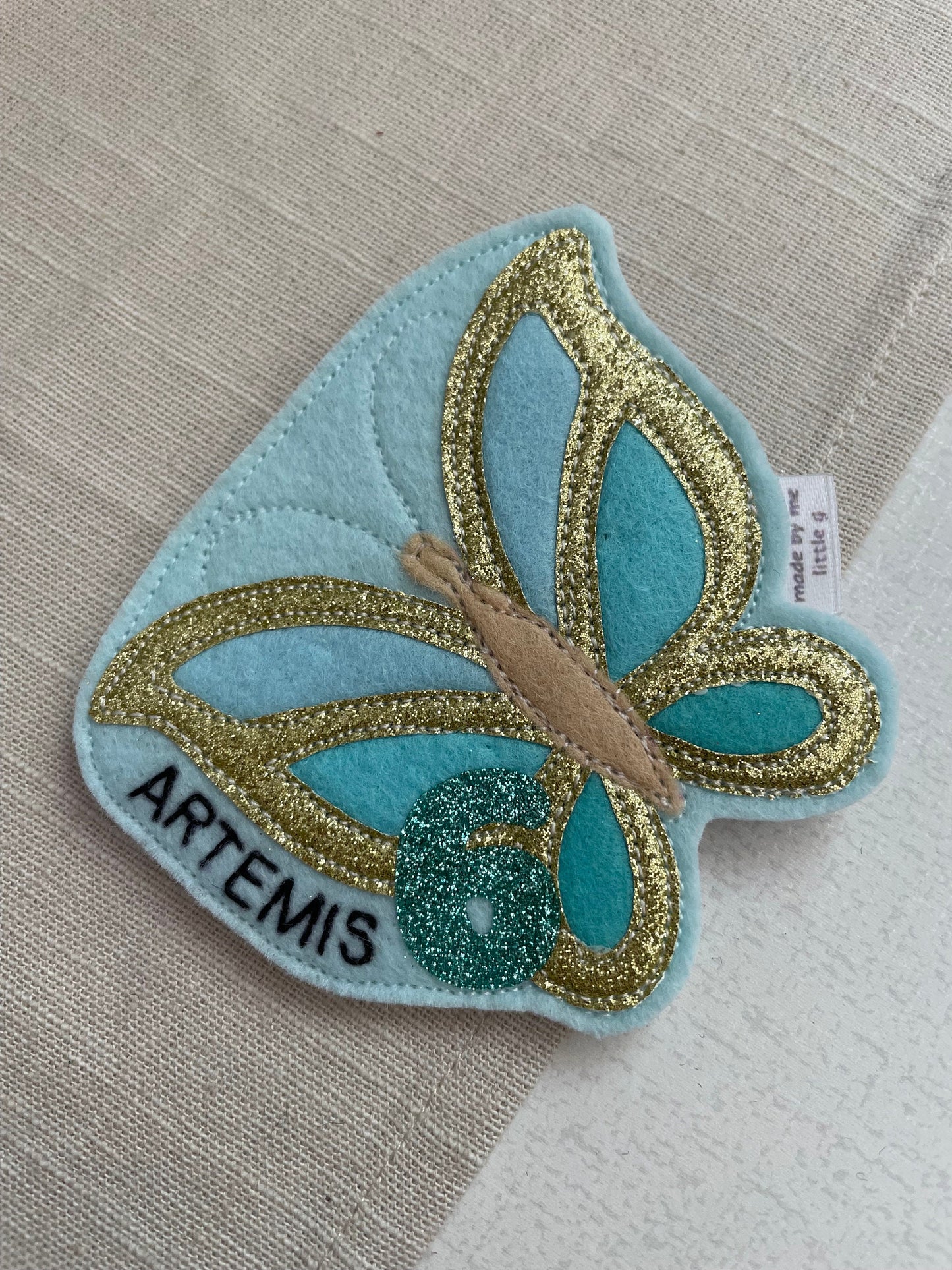 Butterfly birthday badge, birthday badge, personalised butterfly badge, butterfly badge,