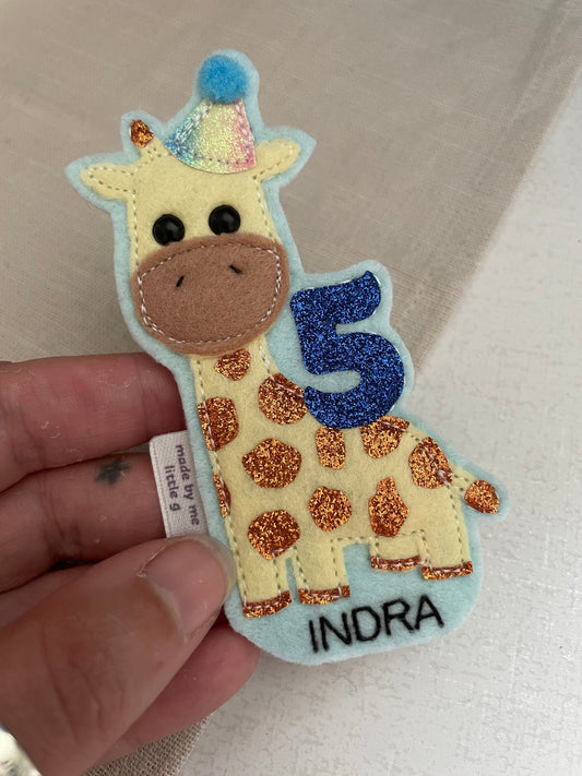 Giraffe birthday badge, PLEASE READ INFO, personalised tiger birthday badge, birthday badge